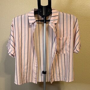 Forever 21 Pink and Black Striped Shirt